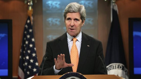 U.S. Secretary of State John Kerry makes a statement on Syria at the State Department January 16, 2014 in Washington, DC. Secretary Kerry urged Syrian opposition to attend the peace talk in Geneva to end the conflict. [AFP]