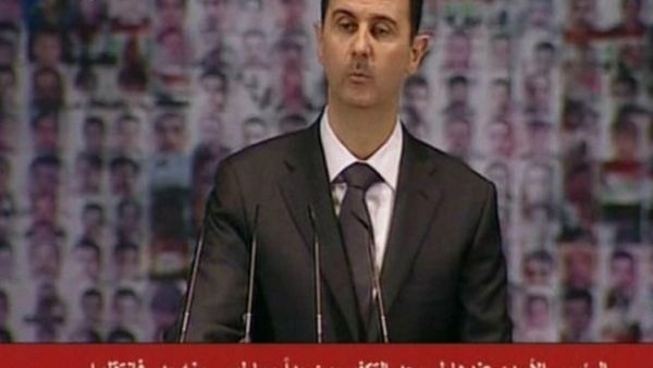 President Bashar al-Assad on Syrian state TV.
