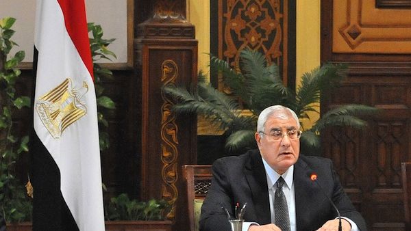 Mansour urged Egyptians to vote in his last speech before the presidential elections. (AFP/File)