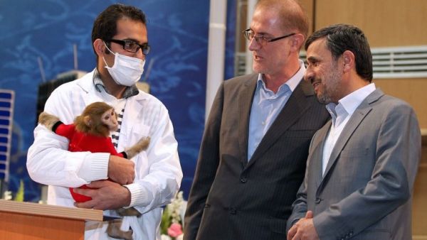 Monkey envy: Ahmadinejad is reportedly keen to follow Pishgam into orbit 