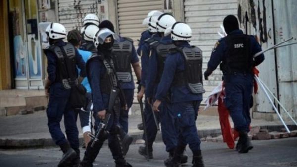 Police in Bahrain at one of the protests