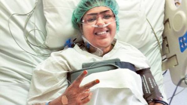 Zahra Mahroon happy as Larry after her surgery. Image courtesy of Anuroopa Mukherjee