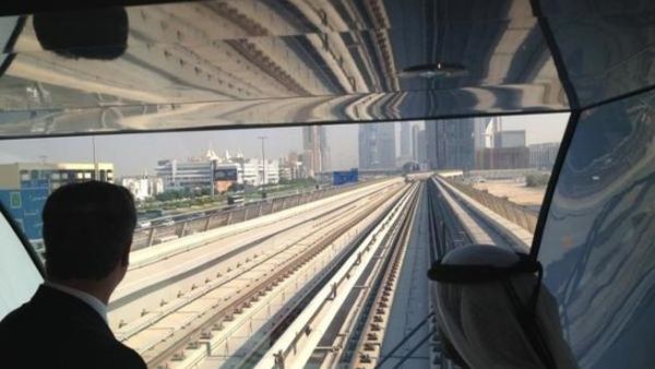 The British PM rides the newly built Dubai metro