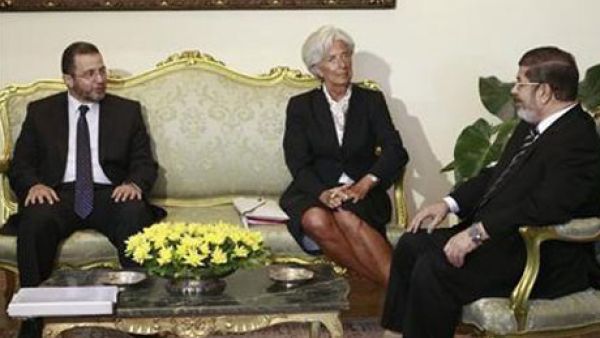 IMF Managing Director Christine Lagarde at the Presidential Palace in Cairo