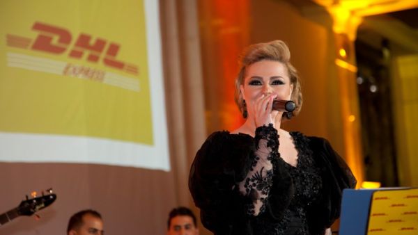 Diana Karazon sings for Jordan and DHL