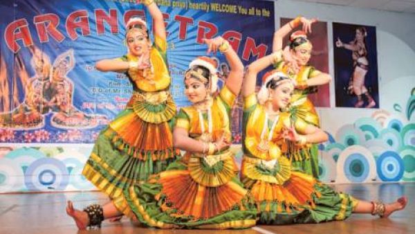 Shravani Mangu, Sharon Richu Shaji, Pooja Anil and Reshma Girish perform during a three-hour concert, presenting seven items from their repertoire.