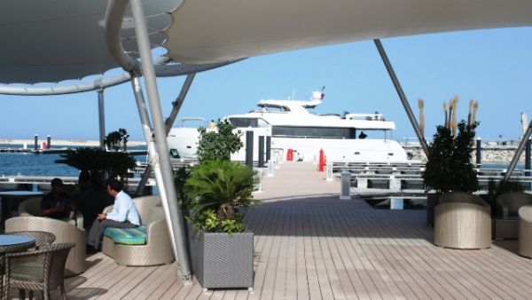 The first yacht in Lusail Marina