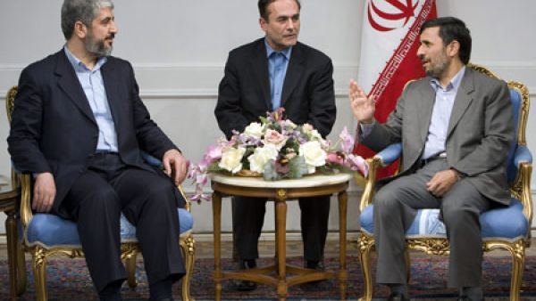 The leaders of Hamas and Iran chat. Image via standfordreview.com