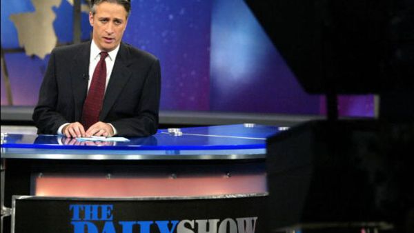 Jon Stewart sitting in his "Daily Show" chair (Photo by Peter Kramer/Getty Images)