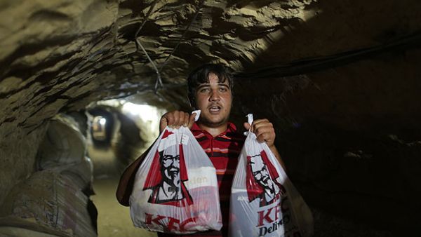 Chicken run: KFC gets smuggled from Egypt into Gaza through tunnels. (Photo courtesy of BuzzFeed)