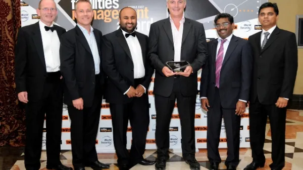 Ben Churchill, Managing Director of Emrill with other executives after receiving the award