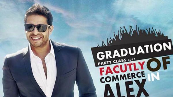 Mohamed Hamaki performed at the 68th graduation ceremony at Alexandria University in Egypt. (Image: Facebook)