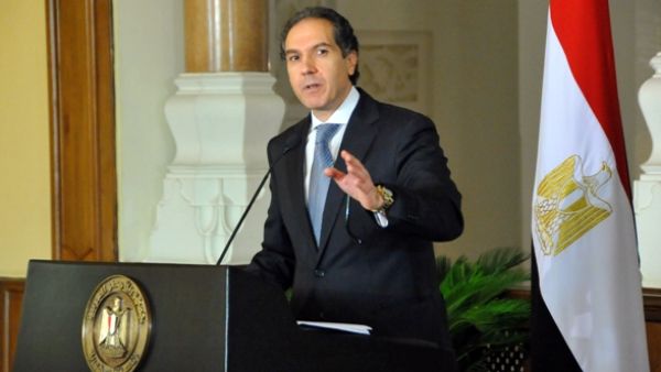 Presidential political adviser Mostafa Hegazy speaks during a press conference in Cairo on August 17, 2013. (AFP/HO/Egyptian Presidency)