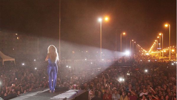 Myriam Fares fires up the Moroccan stage. (Image: Facebook)