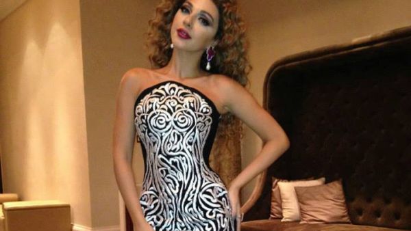 The dress Myriam Fares was made fun of for wearing to an event in Abu Dhabi. (Image: Facebook)