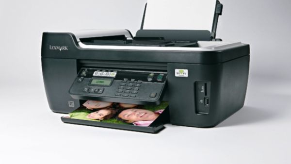 S409 Printer left view with printer output and tray input