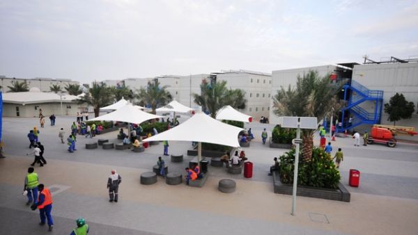 Shaded community areas are an integral part of the design of Saadiyat Construction Village Shaded community areas are an integral part of the design of Saadiyat Construction Village