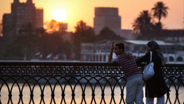 Sunset over the river Nile in Cairo