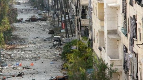 شارع صلاح الدين في حلب شمال سوريا
