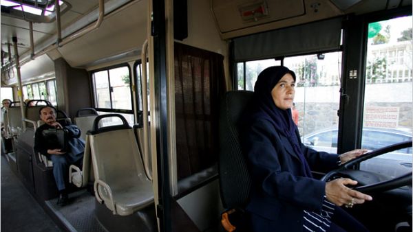 An Algerian woman drives a bus (image used for illustrative purposes)