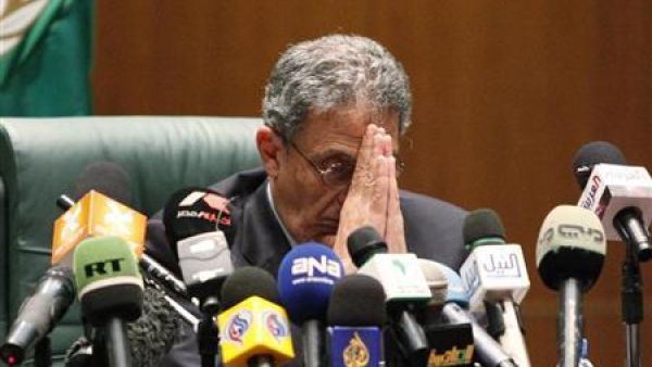 عمرو موسى الامين العام لجامعة الدول العربية ي