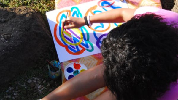 Art Therapy session in Heisa Island, Aswan, 2011.