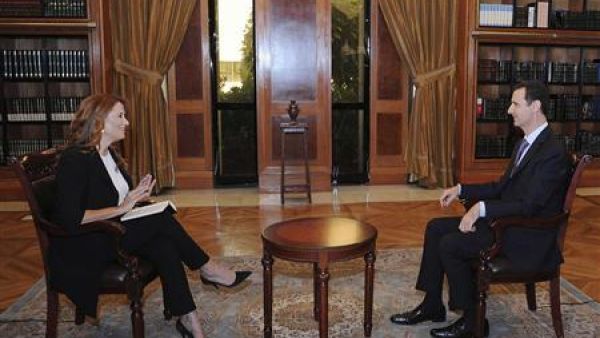 الرئيس السوري بشار الأسد خلال مقابلة مع قناة راي نيوز24 التلفزيونية الإيطالية