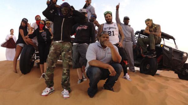 Chris Brown went quad biking with his possy in the UAE (Photo: Twitter)