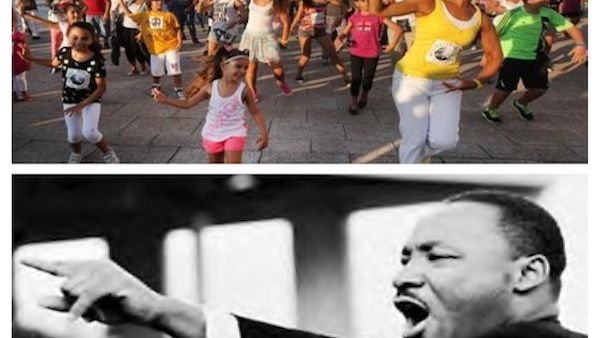 Hundreds of Lebanese people have taken part in "Dance the Dream", a flash-mob dance project that aims to honour the 50th anniversary of Martin Luther Kings march on Washington. (Images via The Daily Star/writespirit.net/Al Bawaba)