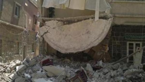 مبنى مدمر بمخيم للاجئين الفلسطينيين في درعا
