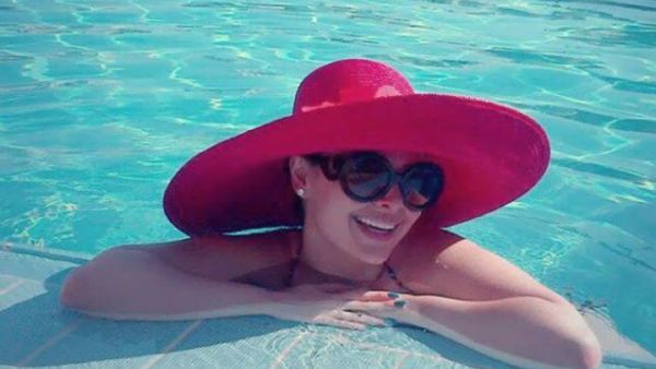 Pool time: Diana was criticized for posting a picture of her while relaxing in a swimming pool. (Image: Facebook)