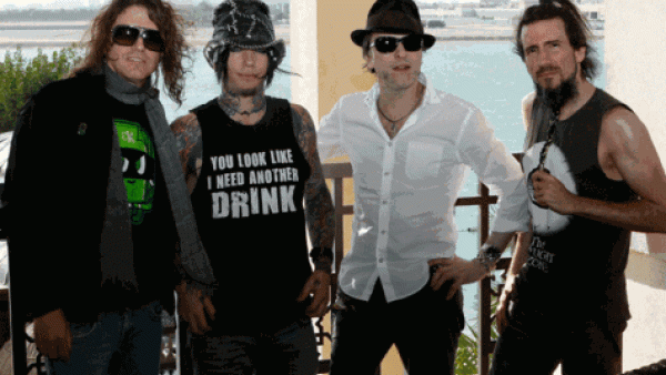 Guns N’ Roses band members from left Dizzy Reed (keyboards), DJ Ashba (guitar), Tommy Stinson (bass) and Ron "Bumblefoot" Thal (guitar). (Photo: Hadrian Hernandez/Gulf News)