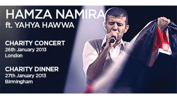 Hamza Namira performs in UK fundraiser for medical equipment for Egypt
