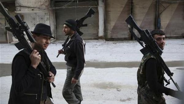 مقاتلون من الجيش السوري الحر في دمشق
