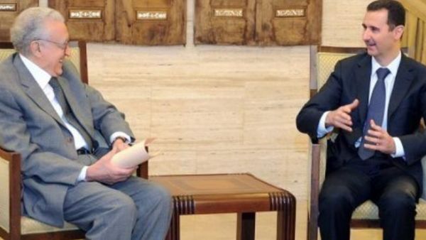 الابراهيمي خلال لقائه الاسد