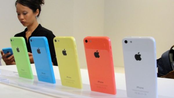 The new lower-cost iPhone 5C is available in a wide range of colours. It will be available in the Middle East in October. (AFP)