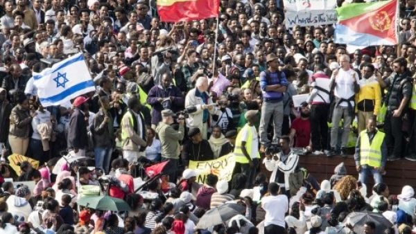 Asylum-seekers and allies alike have been protesting throughout Israel against the new immigrant detention policies (Jack Guez/AFP)