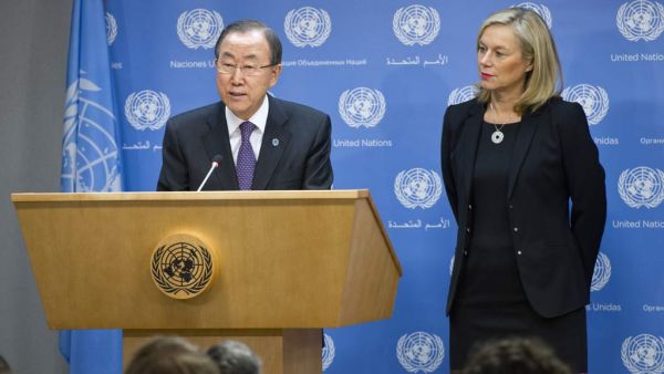 Sigrid Kaag, pictured right and who is the head of the joint disarmament mission in Syria between the United Nations and OPCW, says the Syrian government can meet its March deadline if it maintains its current efforts (File Archive/AFP)