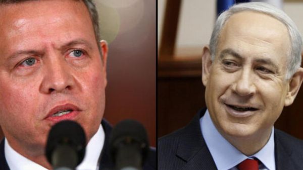 King Abdullah (L) and Binyamin Netanyahu (R).