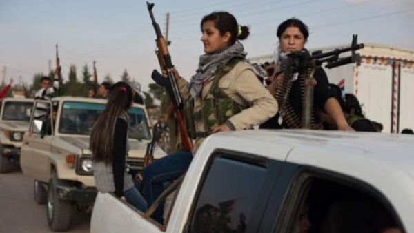 Kurdish fighter on patrol in Syria. (AFP)