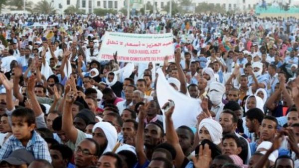 من التظاهرات ضد الرئيس الموريتاني في ايار/مايو الماضي
