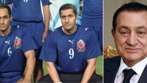 صورتان للرئيس المصري السابق حسني مبارك (يمين) ونجليه جمال (يسار) وعلاء
