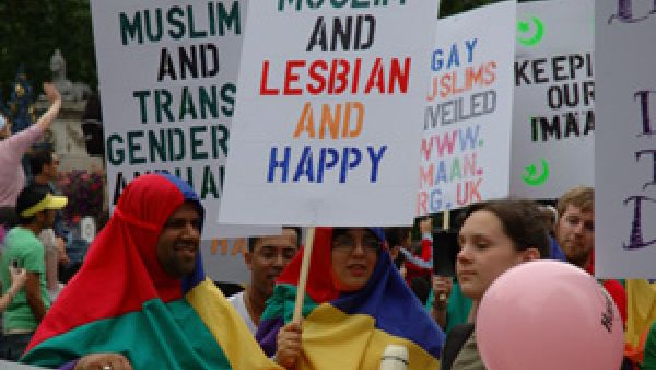 Muslims protesting for gay unions