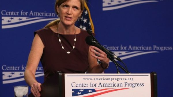 Samantha Power, United States Ambassador to the United Nations, speaks about Syria at the Center for American Progress, September 5, 2013 in Washington, DC. (AFP)
 Samantha Power, United States Ambassador to the United Nations, speaks about Syria at the Center for American Progress, September 5, 2013 in Washington, DC. (AFP)