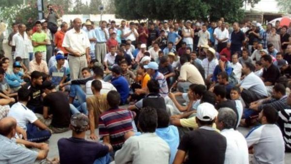 اضراب وتظاهرات في منطقة سيدي بوزيد 