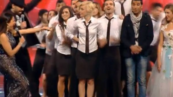 The delighted members of "Sima" congratulate each other as they're announced winners of Arabs Got Talent 2013. (Image: YouTube still) The delighted members of "Sima" congratulate each other as they're announced winners of Arabs Got Talent 2013. (Image: YouTube still)
