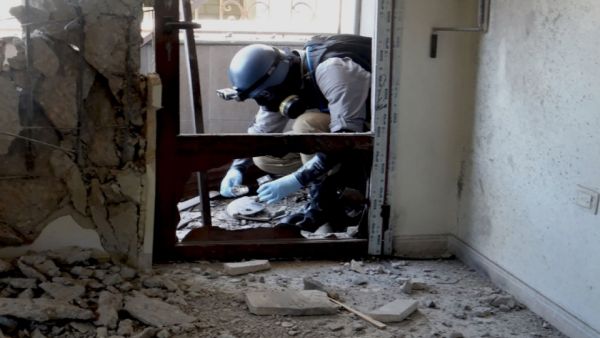 Syria is believed to have more than 1,000 tonnes of chemical agents and precursor chemicals within its borders (Courtesy of Ammar al-Arbini/AFP/Getty Images)