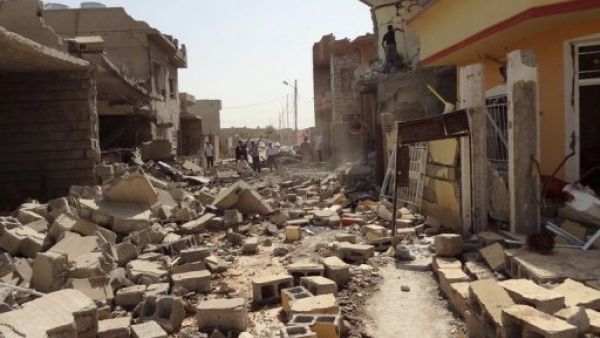 ركام جراء تفجير في احد احياء طوز خرماتو