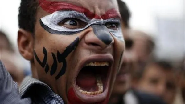 متظاهر مناهض للرئيس اليمني في صنعاء
