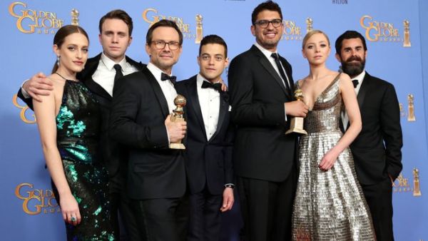 The cast of the celebrated TV show "Mr. Robot." (AFP)